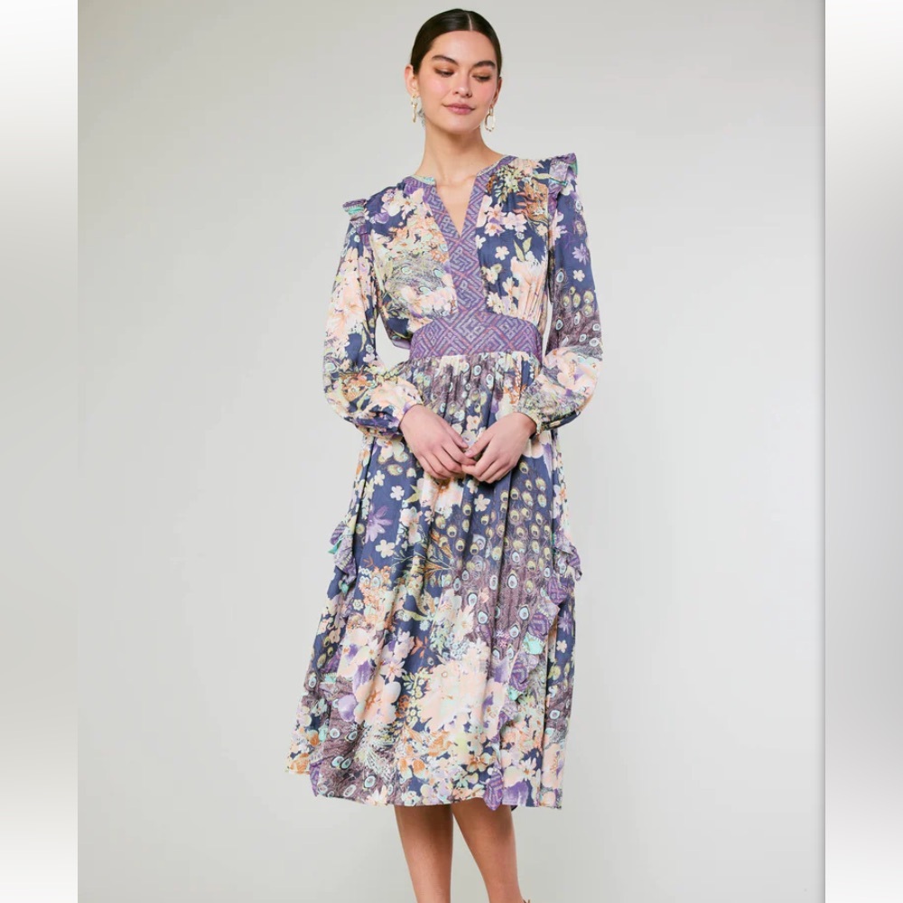 Current air emmaline peacock floral dress